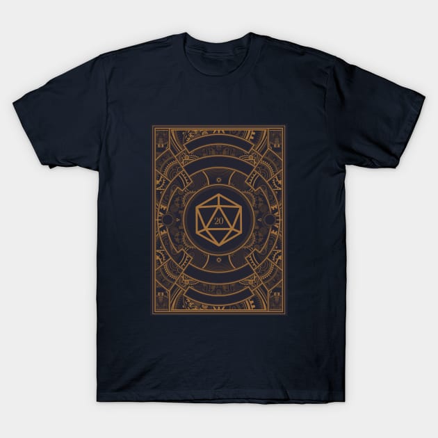Polyhedral Fantasy D20 Dice Steampunk T-Shirt by dungeonarmory